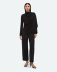 Scarf Long Sleeve Top in Black by Helmut Lang-Tops-Helmut Lang-Idlewild
