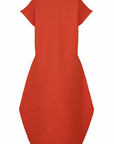 Zig Zag Knit Dress in Red by Pleats Please Issey Miyake