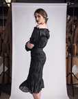 Silk Shirred Dress in Black by Calle Evans - Idlewild