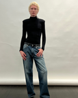 Sculpted Shoulder Turtleneck in Black by KAPHILL-Kaphill-Idlewild