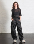 Sheer Wool Gauze Easy T in Black by Tibi-Tibi-Idlewild