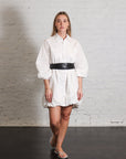 Shirt Bubble Dress in White by Shwetambari-Shwetambari-Idlewild-Cincinnati