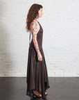 Silk Handkerchief Halter Dress in Bark by St. Agni-St. Agni-Idlewild-Cincinnati
