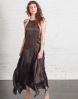 Silk Handkerchief Halter Dress in Bark by St. Agni-St. Agni-Idlewild-Cincinnati