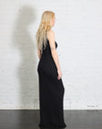 Silk Rib Sleeveless Boatneck Fluid Maxi Dress in Black By Enza Costa-Enza Costa-Idlewild-Cincinnati
