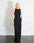 Silk Rib Sleeveless Boatneck Fluid Maxi Dress in Black By Enza Costa-Enza Costa-Idlewild-Cincinnati