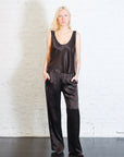 Silk Satin U Tank in Olive Bronze by Enza Costa-Enza Costa-Idlewild-Cincinnati