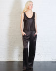 Silk Satin U Tank in Olive Bronze by Enza Costa-Enza Costa-Idlewild-Cincinnati