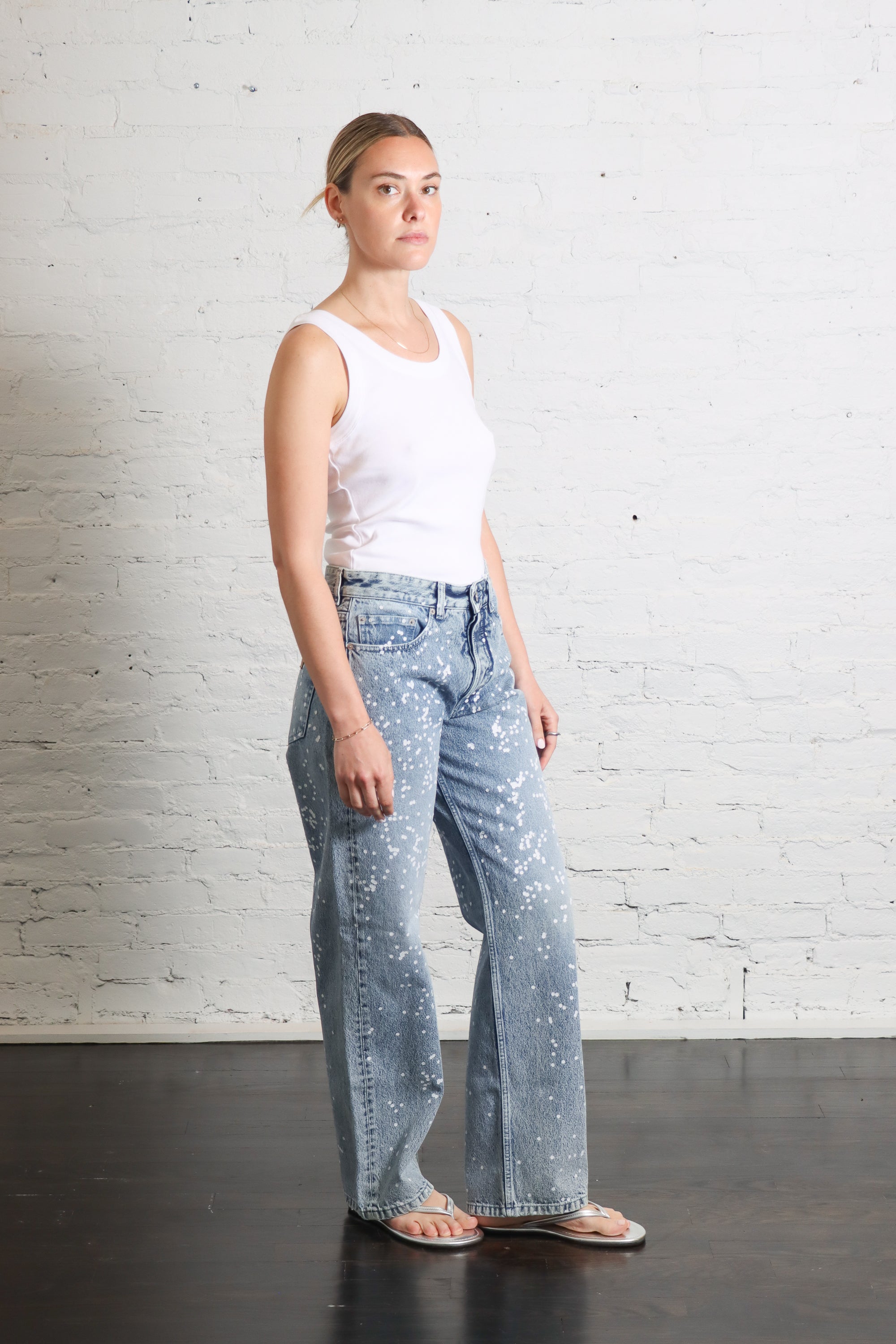 Straight Leg Jean in Trompe L'oeil Confetti Print by MM6 Maison
