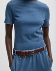 Stretch Denim Baby T in Classic Wash by Tibi-Tibi-Idlewild-Cincinnati