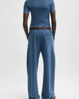 Stretch Denim Knit Winslow Pant in Classic Wash by Tibi-Bottoms-Tibi-Idlewild