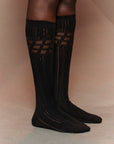 Stripes Long Socks Femme in Black Stripes by Henrik Vibskov-Henrik Vibskov-Idlewild-Cincinnati