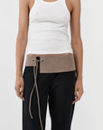 Suede Asymmetric Belt in Almond by St. Agni-St. Agni-Idlewild-Cincinnati