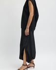 Summer Nylon Flat Front Jalouise Skirt in Black by Tibi-Tibi-Idlewild-Cincinnati