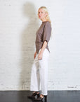 Supima Structured Jersey Assym Tee in Walnut by Enza Costa-Enza Costa-Idlewild-Cincinnati