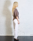 Supima Structured Jersey Assym Tee in Walnut by Enza Costa-Enza Costa-Idlewild-Cincinnati