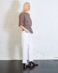 Supima Structured Jersey Assym Tee in Walnut by Enza Costa-Enza Costa-Idlewild-Cincinnati