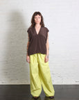 V-Neck Silk Top in Choco by Alysi-Alysi-Idlewild-Cincinnati