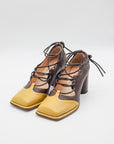 Viktor Ankle Wrap Pump in Canarino Caffe by MLO-MLO-Idlewild-Cincinnati