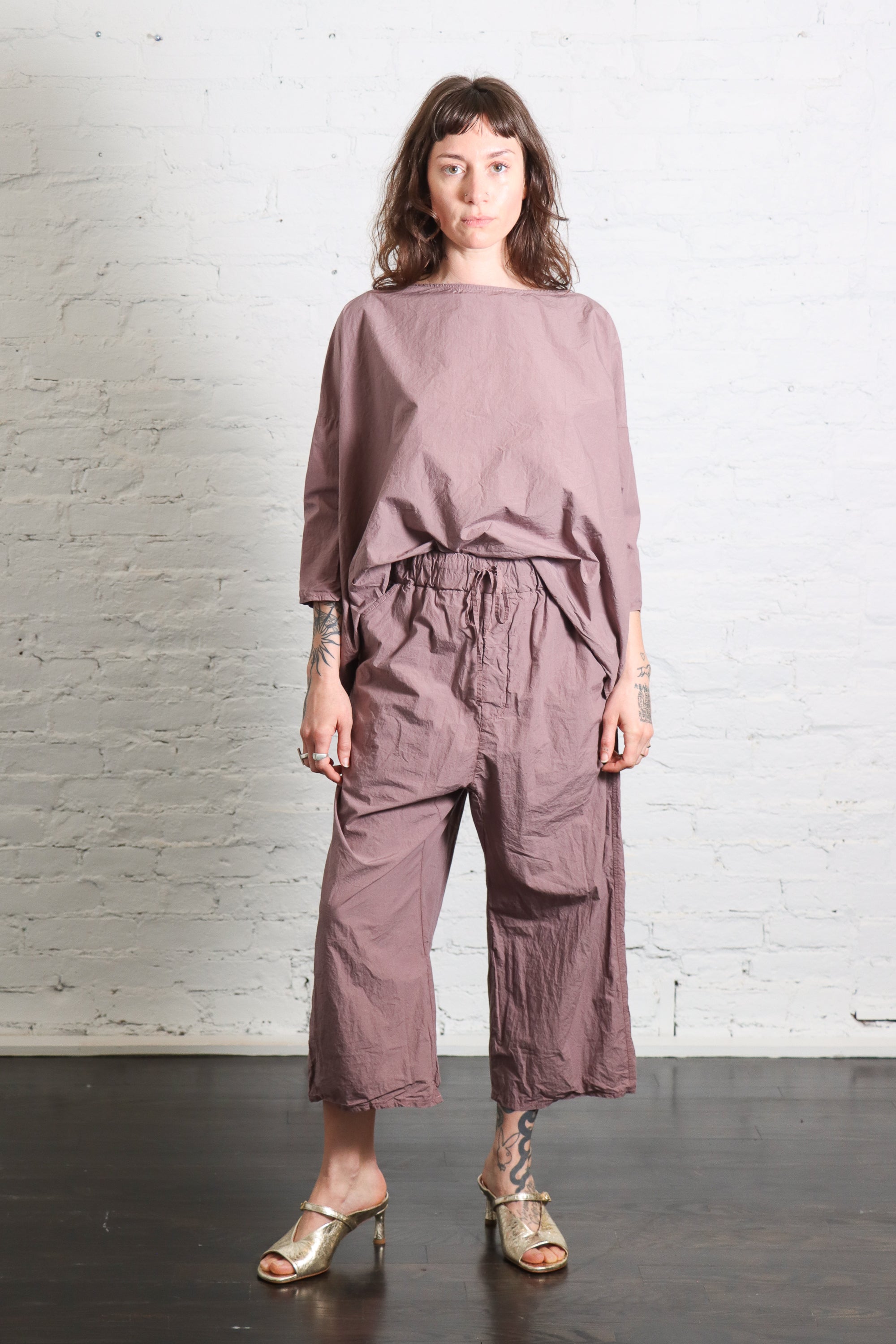 Wide and Short Trousers TC in Mauve by Album Di Famiglia – Idlewild