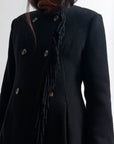 Youla Fringed Blanket Coat in Black by Rodebjer-Rodebjer-Idlewild-Cincinnati