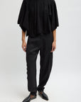 CREASED ACETATE DRAPE CAPE TIE TOP