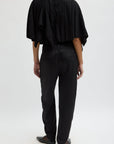 CREASED ACETATE DRAPE CAPE TIE TOP