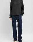 COZY FLANNEL BOATNECK DOLMAN SLEEVE TOP