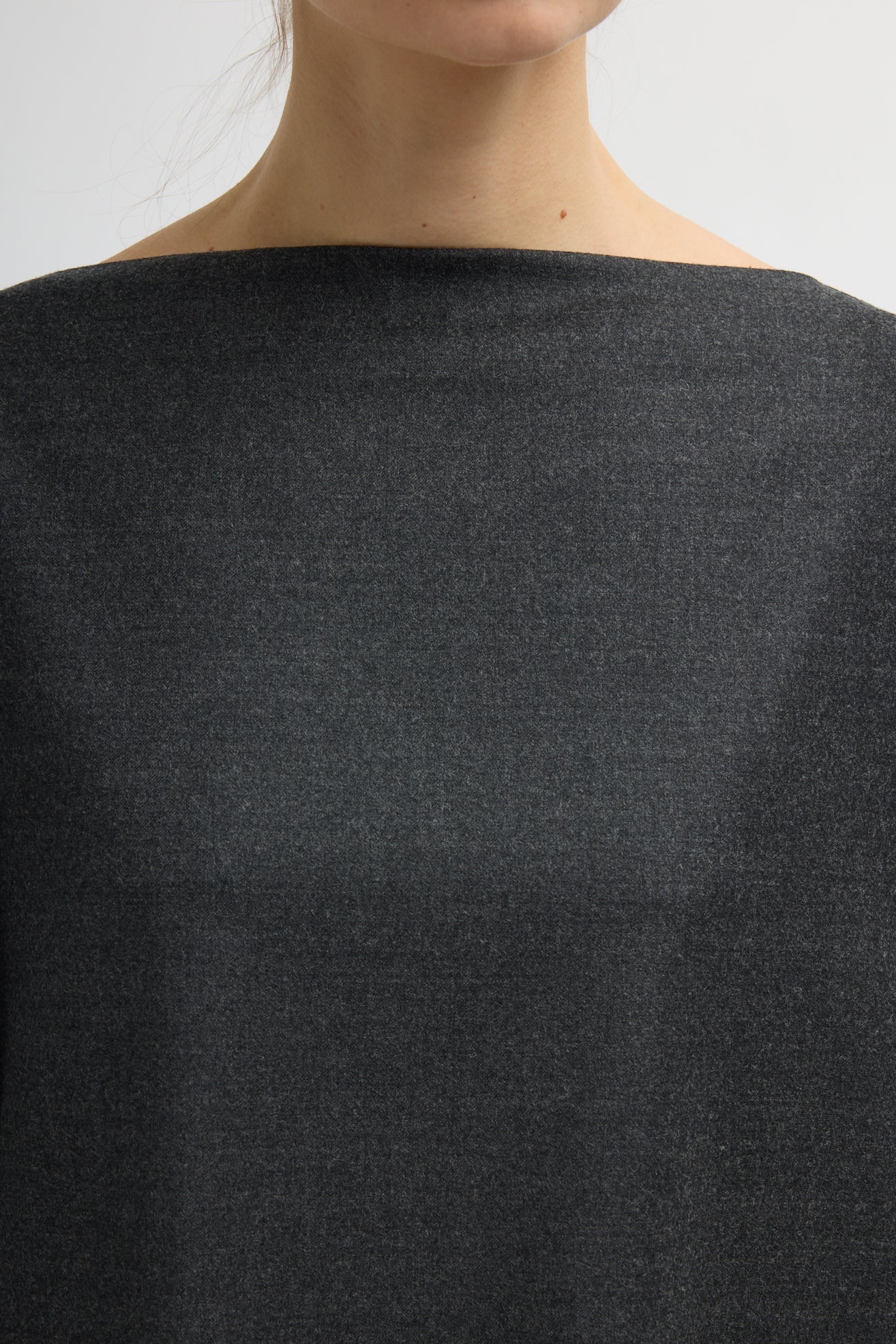 COZY FLANNEL BOATNECK DOLMAN SLEEVE TOP