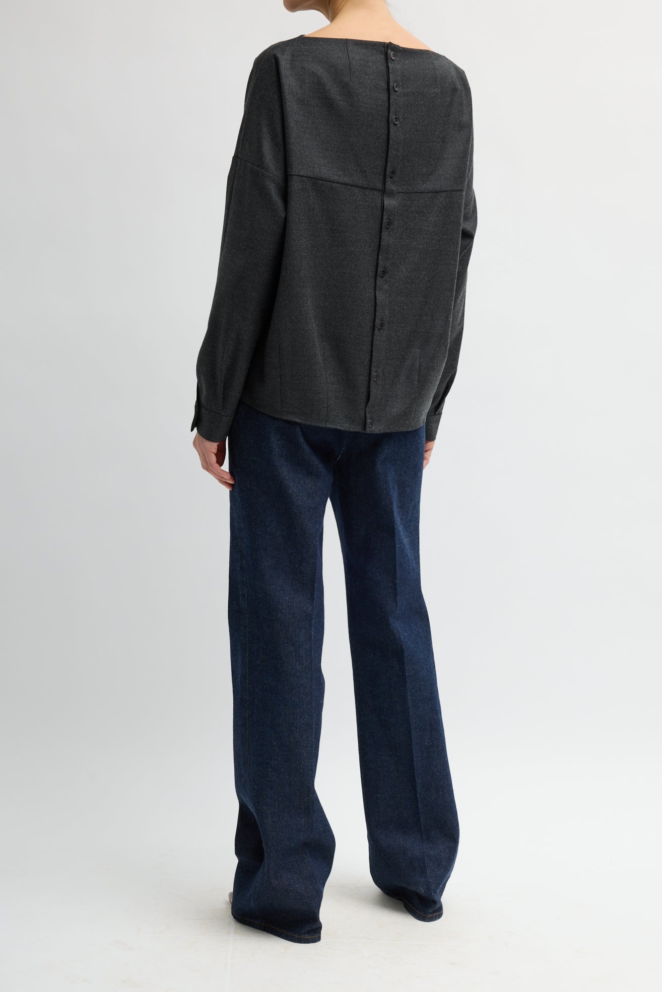 COZY FLANNEL BOATNECK DOLMAN SLEEVE TOP
