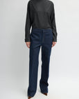 COZY FLANNEL BOATNECK DOLMAN SLEEVE TOP