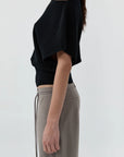 Cashmere Asymm Top Top in Black Vapor by St. Agni - Idlewild