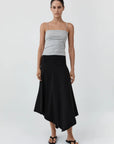 Asymm Drape Skirt in Black by St. Agni