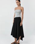 Asymm Drape Skirt in Black by St. Agni