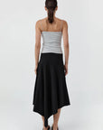 Asymm Drape Skirt in Black by St. Agni
