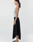 Asymm Drape Skirt in Black by St. Agni