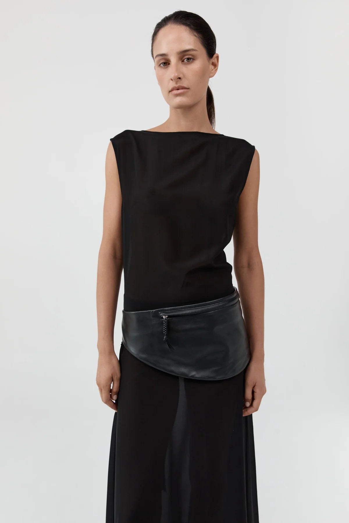 Soft Belt Bag in Black by St. Agni