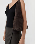 Suede Soft Bag in Coffee by St. Agni