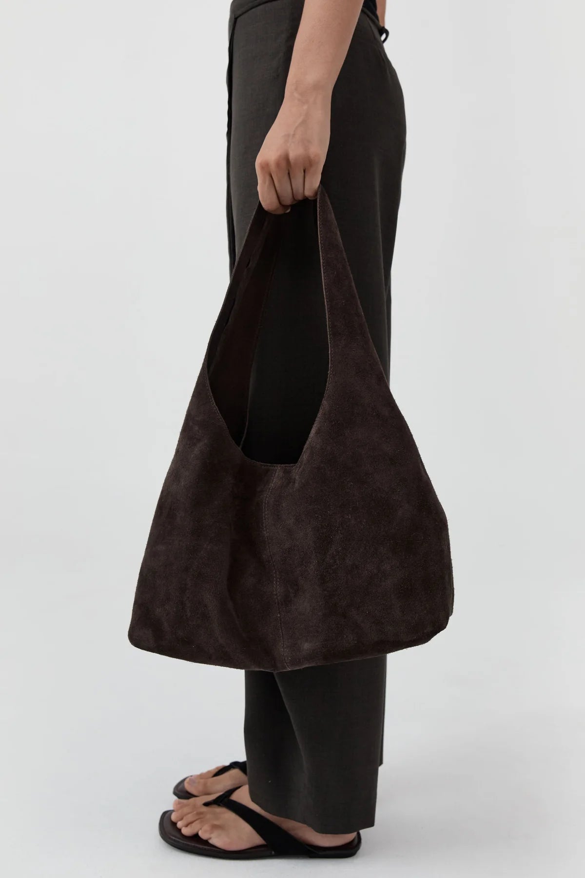 Suede Soft Bag in Coffee by St. Agni