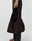 Suede Soft Bag in Coffee by St. Agni