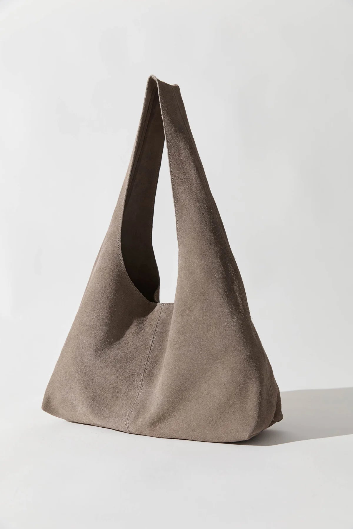Suede Soft Bag in Pebble by St. Agni