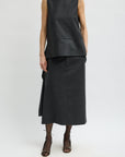 COZY FLANNEL ASYMMETRICAL SLEEVELESS TOP