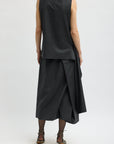 COZY FLANNEL ASYMMETRICAL SLEEVELESS TOP
