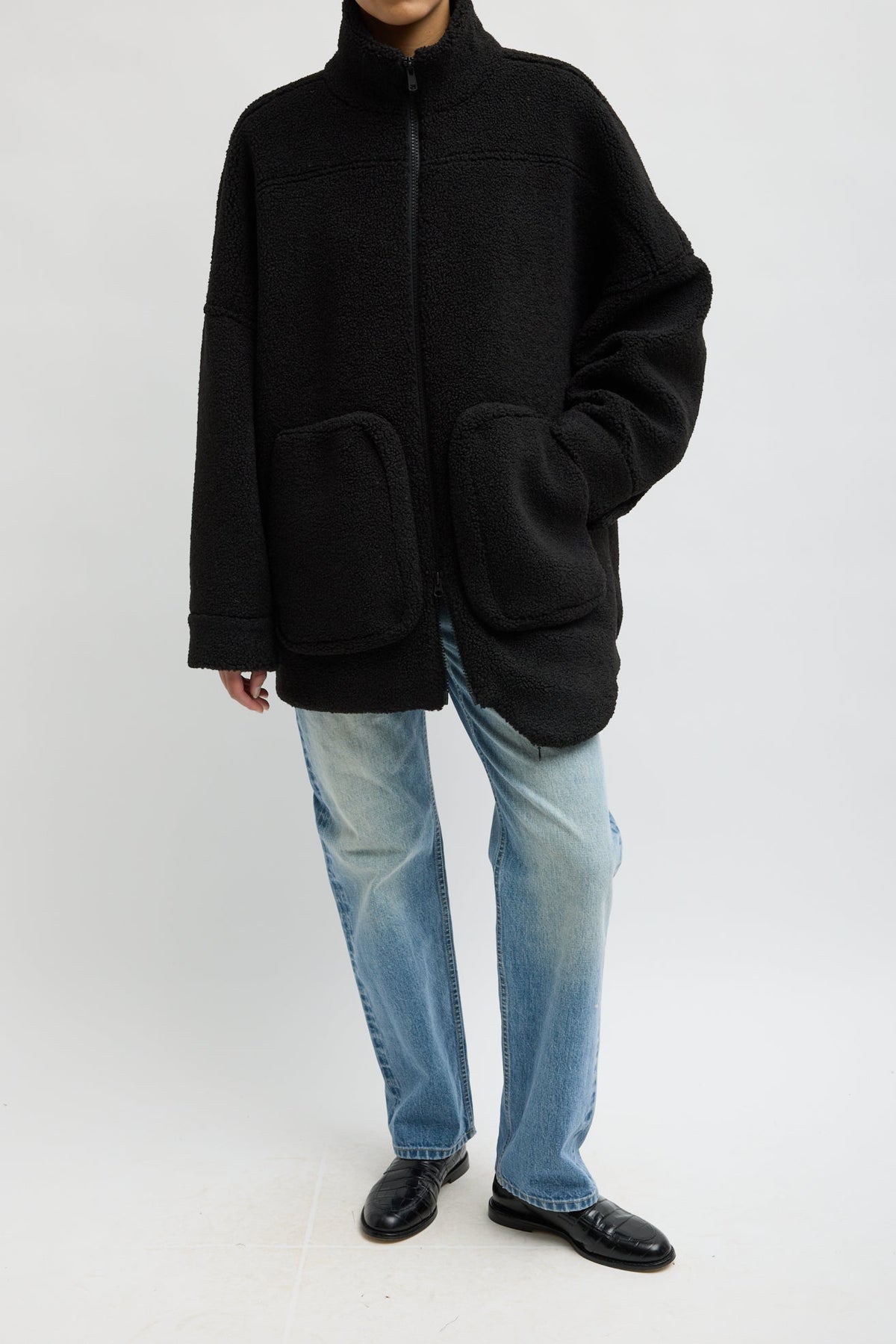 COZY FLEECE CUBIC ZIPUP BOMBER