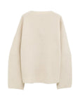 Double Knit Split Neck Sweater in Raw White by Lauren Manoogian