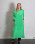 4 Ply Silk Long Sleeve Cocoon Dress in Green by Tibi-Tibi-Idlewild-Cincinnati