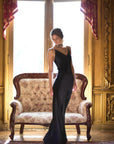 Silk Slip Gown in Navy by Calle Evans
