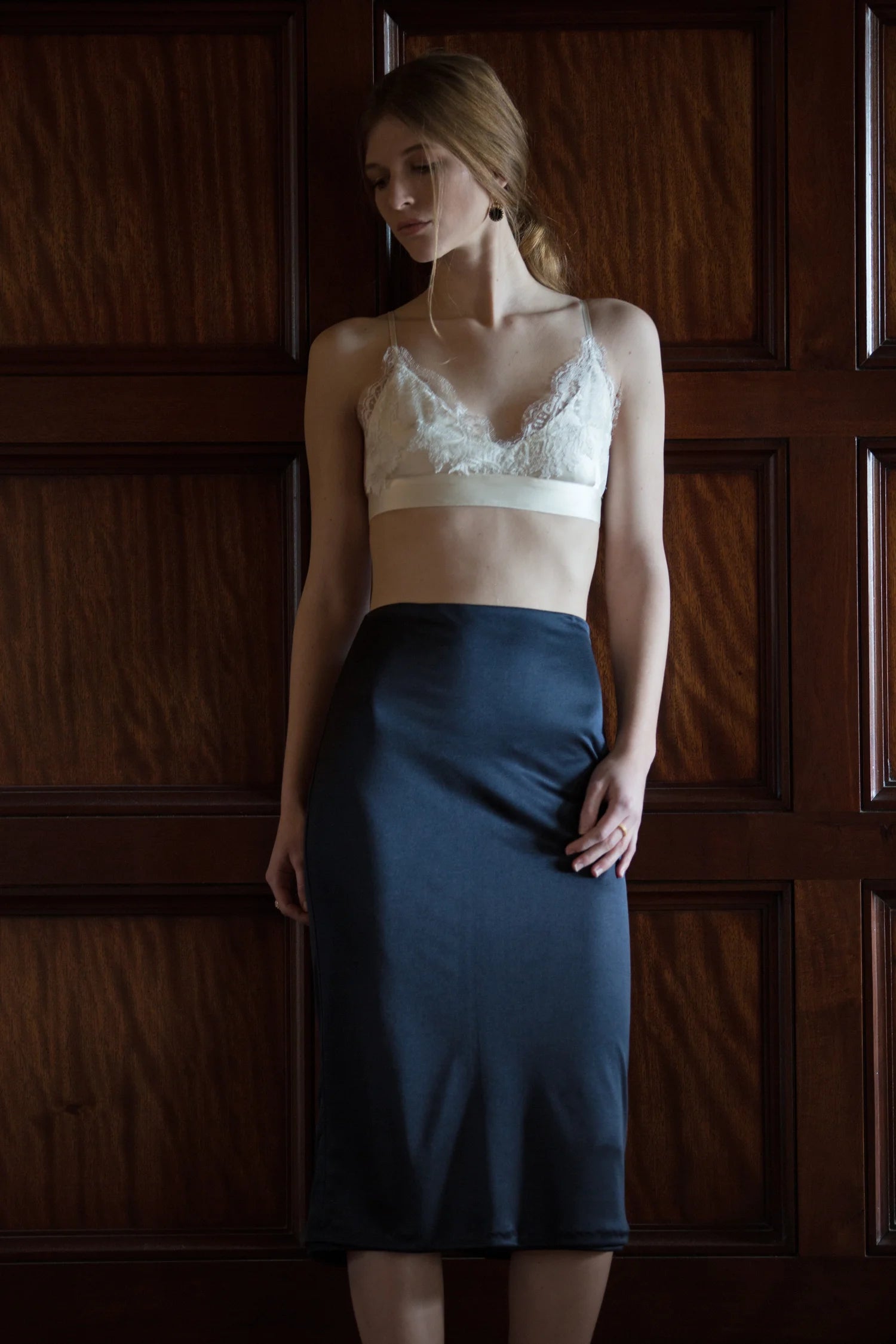 Silk Jersey Skirt in Night by Calle Evans - Idlewild