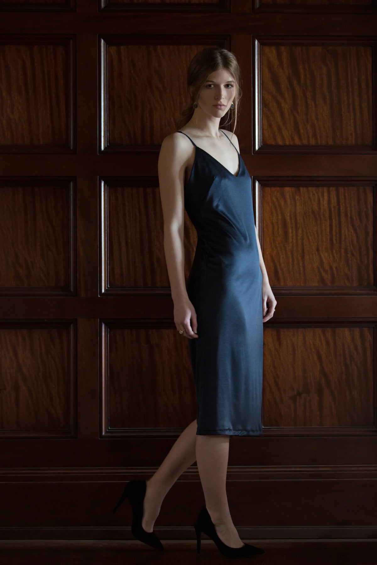 Silk Jersey Slip in Night by Calle Evans - Idlewild