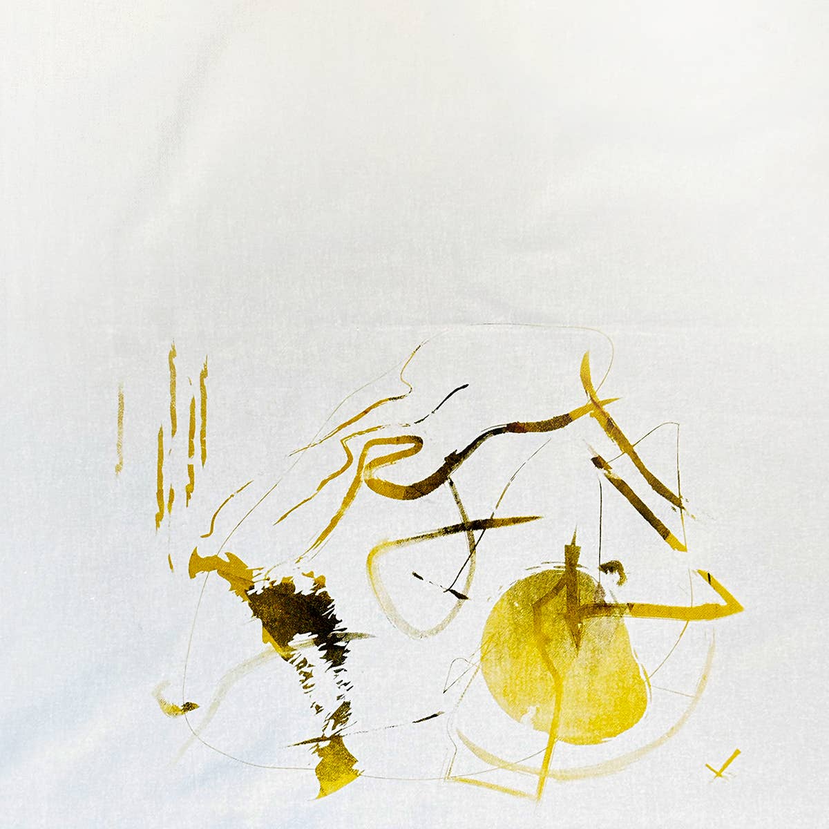 Abstract Design Tea Towel in Black and Unbleached Cotton by Gifthorse Handmade-GIFTHORSE HANDMADE-Idlewild